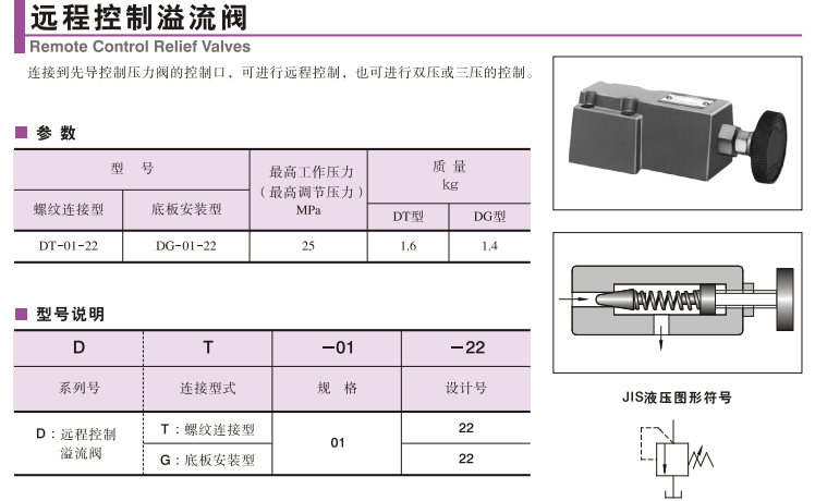 日本油研远程控制溢流阀